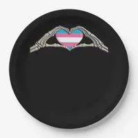 Bone Hands Heart Transgender Goth Minimal Style Paper Plates