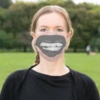 XXL Foul Mouth Funny Giant B&W Lips Facemask Adult Cloth Face Mask