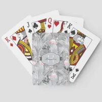 Flamingo Orchid Tropical Pattern Gray ID868 Poker Cards