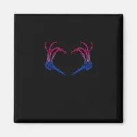 Skeleton Heart Bisexual Lgbt-Q Pride Skull Hand Magnet