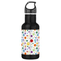 dot heart Rainbow Colors  | Cute Back to School Stainless Steel Water Bottle
