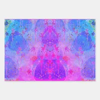 acrylic abstract art in vibrant colors wrapping paper sheets