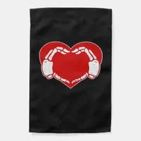 Heart Skeleton Hands Gothic Valentine Red Classic  Garden Flag
