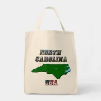 North Carolina Map and Text Tote Bag