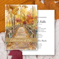 Fall Bridge Celebration of Life Memorial Invitation