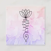 *~* Peony Ombre Lotus Healer Massage Reiki Yoga Square Business Card