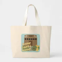 Home Sweet Home Fun Pet Carrier Cartoon Large Tote Bag