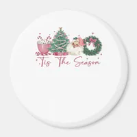 Tis The Season Merry Christmas Cute Xmas Coffee Ch Magnet