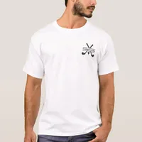 Personalized Name Black White Golf Clubs T-Shirt