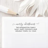 Simple Script Merry Christmas Return Address Label