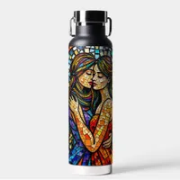 A Romantic Embrace | Mosaic Women Ai Art Water Bottle
