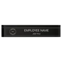 Your Company Logo Employee Name Job Title black Desk Name Plate