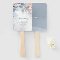 Calligraphy Floral Wedding Ceremony Blue ID771 Hand Fan