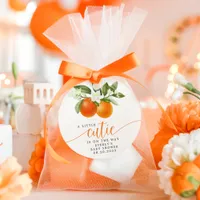 Orange Citrus Little Cutie On The Way Baby Shower Favor Tags