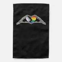 Bone Hands Heart Pride Progress Creative Style Garden Flag