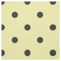 Yellow and Black Polka Dot Pattern Fabric