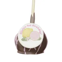 Lemon Pink Yellow Birthday Party Cake Pops