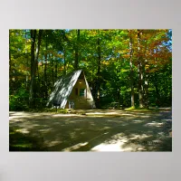 Camping in an A-Frame Cabin Poster