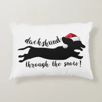 Dachshund through the snow Christmas Holidays Decorative Pillow