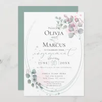 ENGAGEMENT | Modern Watercolor Eucalyptus Foliage Invitation
