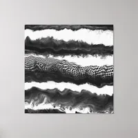 Black and White Abstract Modern Illusion Art   Canvas Print