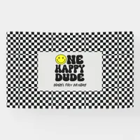 One Happy Dude | Smile Face Boy 1st Birthday Banner