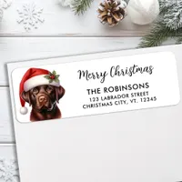 Festive Labrador Dog Cute Christmas Return Address Label