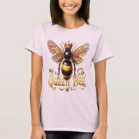 Majestic Queen Bee Illustration Featuring a Crown  T-Shirt