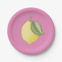 Pink Lemon Lemonade Birthday Party Paper Plates