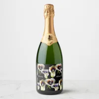 Sublime Watercolor Arum Calla Lilies - a mixed med Sparkling Wine Label