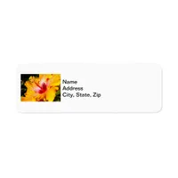 Orange Hibiscus Flower Side View Label