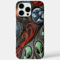 Cosmic Dance of Aliens and Galaxies Together iPhone 16 Pro Max Case