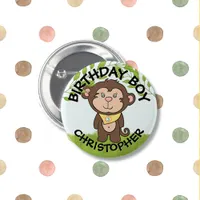 Cute Monkey Birthday  Button