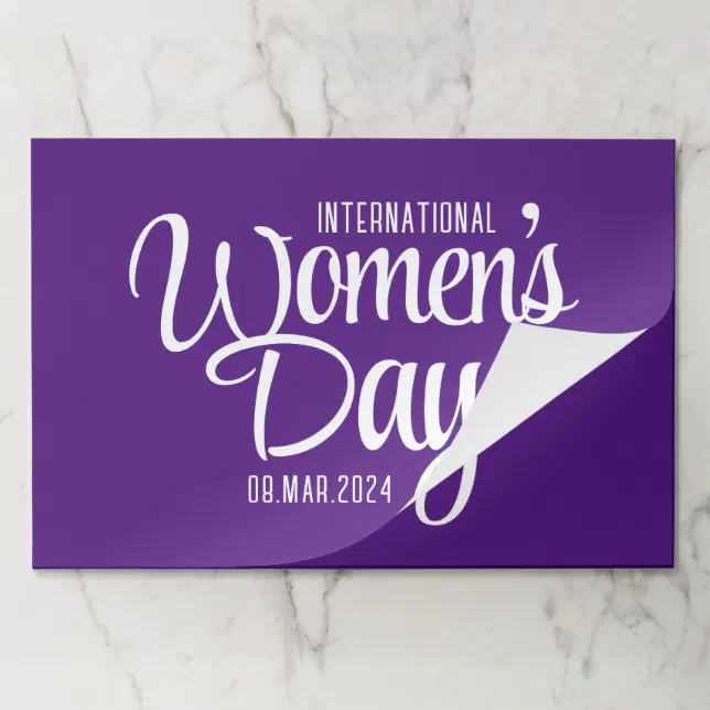 Purple Script International Women's Day March 8 Paper Pad