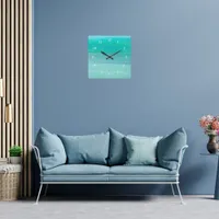 Aquamarine green turquoise square wall clock