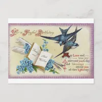 Blue Bird Birthday Postcard