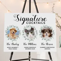 3 Pets Signature Drinks Custom Wedding Bar Sign