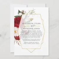 Red and White Geometric Virtual Wedding Guest List Announcement