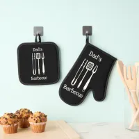 Dad's Barbecue Grilling Oven Mitt & Pot Holder Set