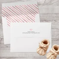 Blush Pink Striped Heart Envelope