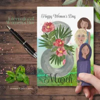 March 8th Happy Women's Day Holiday Card