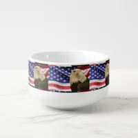 American Bald Eagle and Flag Soup Mug