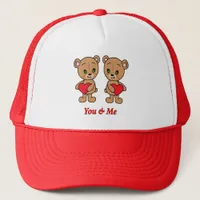 You & Me - Cute baby bear with hearts Trucker Hat