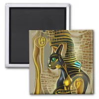 Ancient Egyptian Cat Goddess Bastet AI Art  Magnet