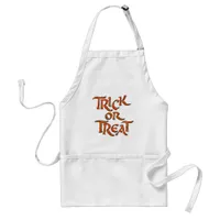 Halloween Trick or Treat Words Adult Apron