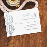 Nautical Rope Knot Wedding RSVP Card