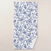 Australia Hamptons Style Blue White Floral Pattern Bath Towel