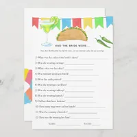 Mexican Fiesta Taco Bridal Shower Game Invitation