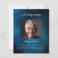 Blue sky photo funeral program card
