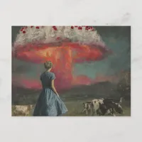 Surreal Yummy Cherry Desert in the Dairy Pasture  Postcard